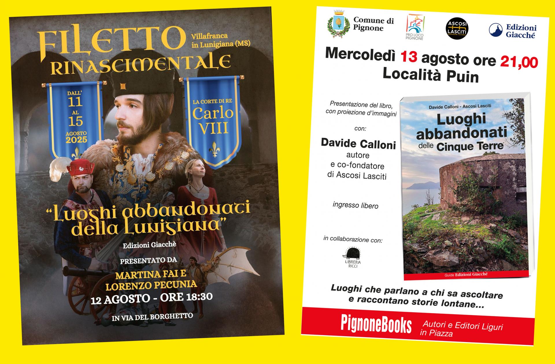 2 eventi il 12 e 13 agosto