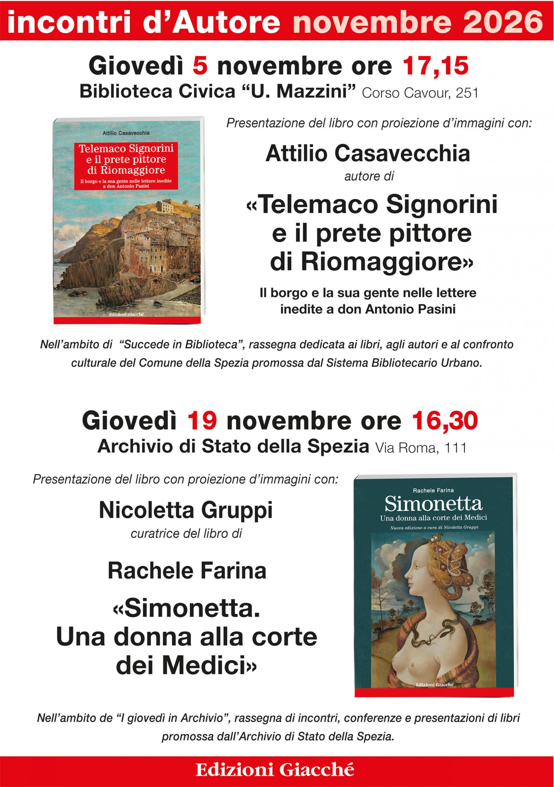 incontri d'Autore novembre 2026